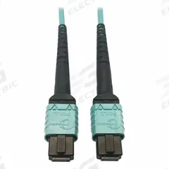 EATON TRIPP LITE Fiber Cable: (1) 24F MPO/PC Female (Aqua) x (1) 24F MPO/PC Female (Aqua), Method B (MPN N846D-01M-24AAQ). Key specifications — Fire Rating: Plenum; Jacket Material: PVC; Number of Fibers: Duplex; Fiber Type: OM4; Polarity: Method B; Brand: EATON TRIPP LITE; End 1 Connection Gender: Female; End 1 Contact Type Finish: PC.