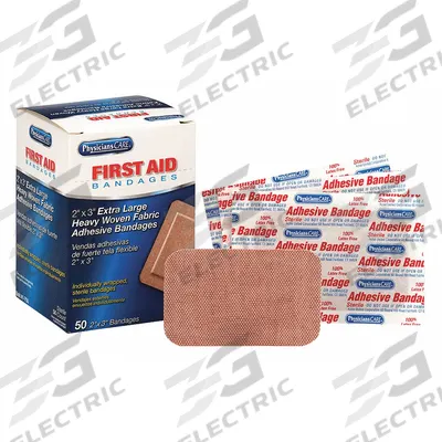 FIRST AID ONLY Adhesive Bandage: Strip Bandages, 2 in Wd, 3 in Lg, Not Metal Detectable