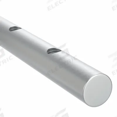 PBC LINEAR Linear Shaft: 2 in Shaft Dia, 24 in Lg, Ceramic Coated - Pre-Drilled Linear Shafts