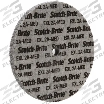 SCOTCH-BRITE Unitized Wheel: 6 in Dia x 1/2 in W, 1/2 in Arbor Hole, Aluminum Oxide - Final Finishing Wheels for Carbon Steel & Soft Metals
