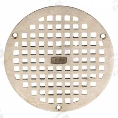 ZURN Strainer: Round, 6 in Overall Dia, 3/8 in Overall Ht, Nickel, Nickel, Bronze, Drop-In (MPN PN400-6B-STR-W/SCR). Key specifications — Finish: Nickel; Brand: ZURN; Color Family: Bronze.