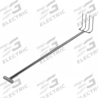SANI-LAV Drag Fork: 4 Tines, 9 in Tine Lg, 56 1/2 in Handle Lg, FDA Compliant, NSF Certified (MPN 2075). Key specifications — attr921171: Yes; attr914397: SANI-LAV; attr914400: Yes; attr914402: T Handle.