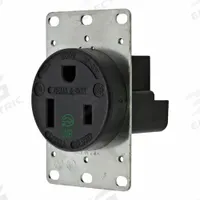 HUBBELL Receptacle: Single, 6-50, Black, 250V AC, 50 A, 2 Pole / 3 Wire (MPN HBL9367)