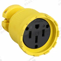APPROVED VENDOR Straight Blade Connector: 14-50R, 125/250V AC, 50 A, 3 Pole, 4 Wire, Yellow (MPN C1450DF)