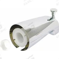 APPROVED VENDOR Diverter Spout: 1/2 in_3/4 in Connection Size, IPS Connection, 5 3/8 in Spout Reach (MPN 15084). Key specifications — Tub Spout Connection Type: IPS; Trim Finish: Chrome; Tub Spout Material: Zinc; Brand: APPROVED VENDOR.