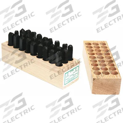YOUNG BROS. STAMP WORKS Hand Stamp Kit: A thru Z/A thru Z, Period/Period (.) - Precision-Ground Sharp-Face Hand Stamps
