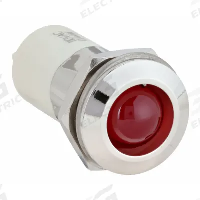APPROVED VENDOR Raised Panel Light: 16 mm Panel Mounting Hole Dia, LED, Red, Raised Head - LED Indicator Pilot Lights