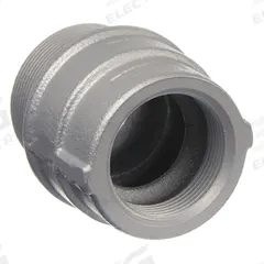 Sealing Hubs - Vertical: Iron, 1 1/2 in_2 in Trade Size, Male to Female, 3 1/8 in Overall Lg (MPN ES200150). Key specifications — Brand: APPLETON ELECTRIC; Connection Type: Threaded; Thread Size: 2 in; Thread Gender: Male to Female; Ends - Hazardous Fittings: 1-1/2 in FNPT x 2 in MNPT; Material: Iron; Hazardous Location Rating: Class I, Division 1 and 2, Groups B, C, D; Thread Type: NPT.