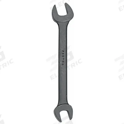 PROTO Open End Wrench: Alloy Steel, Black Oxide, 3/4 in_7/8 in Head Size, 9 39/64 in Overall Lg - SAE, Double End, Open End Wrenches