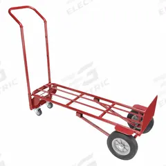 DAYTON Convertible Hand Truck: 700 lb as Hand Truck, Dual-Handle, Red, 14 in W x 8 in D (MPN 34D670). Key specifications — Color: Red; Brand: DAYTON.