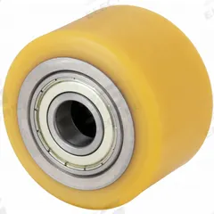 APPROVED VENDOR Caster Wheel: 3 1/8 in Wheel Dia., 2 1/8 in Wheel Wd, Polyurethane, Steel, Std (MPN HTH 80X54/20-54K). Key specifications — Brand: APPROVED VENDOR; Wheel/Tread Color: Yellow.