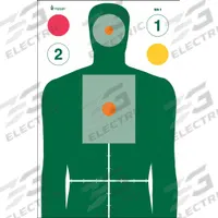 ACTION TARGET Shooting Range Targets: Paper, Silhouette Target, 35 in Ht, 23 in Wd, Green, 100 PK (MPN SB-1-100). Key specifications — Color: Green; Target Style: Silhouette; Target Grouping: State Specific; Material: Paper; Brand: ACTION TARGET.