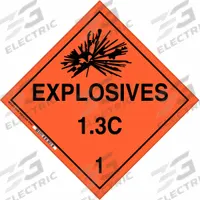 BRADY DOT Container Placard: Explosives 1.3 C 1, 10 3/4 in x 10 3/4 in, 10 3/4 in Label Ht, Placard (MPN 63354). Key specifications — Brand: BRADY; Message: Explosives 1.3 C 1.