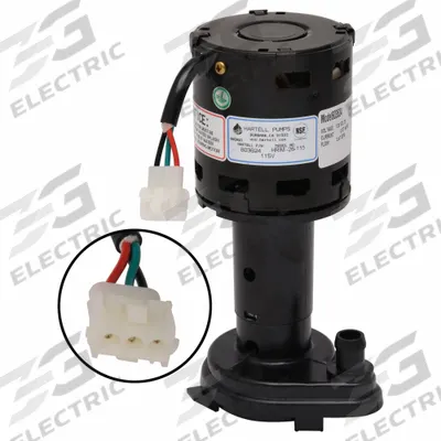 HARTELL Ice Machine Pump: 1/4 hp, 115V AC, 0 Discharge Adapters - Ice Machine Pumps
