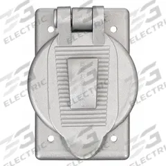 HUBBELL WIRING DEVICE-KELLEMS Weatherproof Cover: Aluminum, Receptacles/Switches, 1 Gangs, Aluminum (MPN HBL7420). Key specifications — Brand: HUBBELL WIRING DEVICE-KELLEMS; Color: Aluminum; Compatible with Product Type: Switches; Mounting Orientation: Vertical.