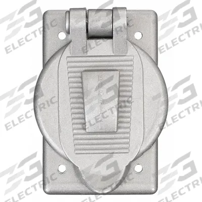 HUBBELL WIRING DEVICE-KELLEMS Weatherproof Cover: Aluminum, Receptacles/Switches, 1 Gangs - Aluminum & Zinc Weatherproof Electrical Box Covers