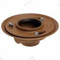 JAY R. SMITH MFG. CO Floor Drain: 9 in Overall Dia, 4 in Nominal Pipe Size, No Hub, Cast Iron, Round (MPN 2005Y04BA-P050). Key specifications — Color: Yellow; Connection Type: No Hub; Brand: JAY R. SMITH MFG. CO; Includes: Trap Primer Connection.