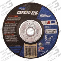 NORTON Cut-Off & Grinding Wheel: Type 27, 5" x 1/8" x 5/8"-11, Aluminum Oxide, 24 Grit, Gemini XXL (MPN 66253370273). Key specifications — Series: Gemini XXL; Brand: NORTON.