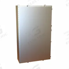 HAMMOND Electrical Enclosure: Aluminum, 60 in x 36 in x 12 in, NEMA 12/13/4/4X, w/Panel, Solid Cover (MPN 1418N4ALT12). Key specifications — Closure Method: Clamps; Brand: HAMMOND; Knockouts: Not Included.