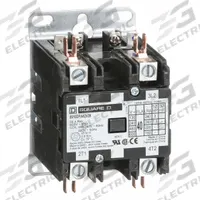 SQUARE D Definite Purpose Magnetic Contactor: 2 Poles, 208-240V AC, 40 A, Non-Reversing (MPN 8910DPA42V09). Key specifications — Brand: SQUARE D; Coil Voltage: 220/208-240V AC; Contactor Style: HVACR Definite Purpose Contactor; Terminal Connection Type: Box Lugs; Maximum Voltage Rating: 600V AC; Series: 8910 Series Type DPA; Phase: Single; Main Pole Contact Form: 2NO.