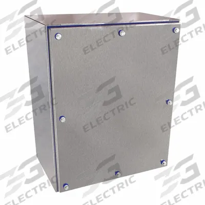 HAMMOND Enclosure: 304 Stainless Steel, 16 in x 13 in x 8 in, NEMA 12/3R/4/4X, Solid Cover - Stainless Steel Enclosures