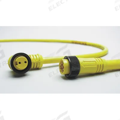 BRAD HARRISON Cordset: 7/8"-16 Male Straight x Bare Wire, 2 Pins, Yellow, PVC, 6 ft Cable Lg - Single-Ended Cordsets with PVC Jacket for Flexing Applications