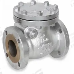 SHARPE Check Valve: Swing, 2-Way, Inline Valve Body, 6 in Pipe Size, Flange x Flange, Carbon Steel (MPN 4371002640). Key specifications — Seat Material: Metal; Brand: SHARPE.