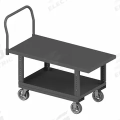 APPROVED VENDOR Platform Truck: 2,000 lb, Solid, 12 ga Deck, Rubber, (2) Rigid/(2) Swivel, Smooth (MPN WHPTA24606MR95). Key specifications — Side Panel Type: No Side Panels; Brand: APPROVED VENDOR; Color: Gray; Caster/Wheel Configuration: (2) Rigid.