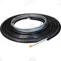DURO LINE Steel Refrigerant Lineset: 50 ft Lg, 1/2 in Insulation, 1/4 in Plain Liquid, Steel (MPN SLS143850). Key specifications — Insulation Color: Black; Insulation Material: Elastomeric; Line Material: Steel; Connection Material: Steel; Brand: DURO LINE.
