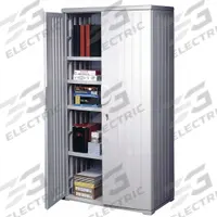 ICEBERG Storage Cabinet: Platinum Granite, Plastic, 72 in Overall Ht, 36 in Overall Wd, 4 Shelves (MPN 92573). Key specifications — Material: Plastic; Brand: ICEBERG; Color: Platinum Granite; Locking: Yes.