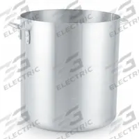 VOLLRATH Stock Pot: 16 qt Capacity, Aluminum, 4.9 mm Gauge, NSF Certified, Riveted Handle (MPN 7304). Key specifications — NSF Certified: Yes; Handle Type: Riveted; Body Material: Aluminum; Brand: VOLLRATH; Lid Included: No.