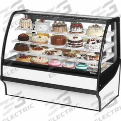 TRUE REFRIGERATION Refrigerated Merchandiser: 49 1/8 in x 59 1/4 in x 39 in, White, Curved Glass (MPN TDM-R-59-GE/GE-W-W). Key specifications — attr1277723: TRUE REFRIGERATION; attr1277683: R-290; attr1277691: No; attr1277694: White; attr1280716: Curved Glass; attr1280729: TDM.