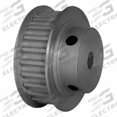 DAYTON Timing Pulley: Modified Curvilinear, Fixed, For GT Timing Belt Section, For 9 mm Belt Wd (MPN 24-5P09-6FA5). Key specifications — Brand: DAYTON; Finish: Clear Anodized; For Belt Series: Powerhouse®.