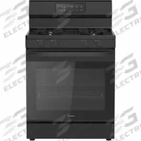 MIDEA Oven Range: Black, Natural Gas, 4 Burners, ADA Compliant (MPN MGR30S2ABB). Key specifications — ADA Compliant: Yes; Power Source: Natural Gas; Self Cleaning: No; Brand: MIDEA.