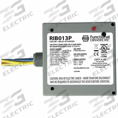 RIB Enclosed Pre-Wired Relay: 20 A Rating, 3PST-NO - General Purpose Power Relays