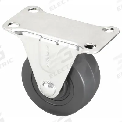 APPROVED VENDOR Plate Caster: Rigid, No Brake, Rubber, 2 in Wheel Dia, 7/8 in Wheel Wd - Light-Duty Plate Casters