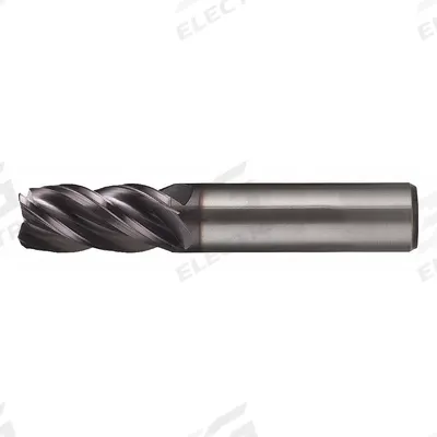 CLEVELAND Corner Radius End Mill: Carbide, TiAlN Coated, 4 Flute, 3/8" Mill Dia, 5/8" LOC - Fast-Cutting Carbide Corner-Radius End Mills for Stainless Steel & Super Alloys