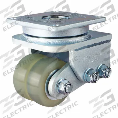 FOOT MASTER Plate Caster: Swivel, Polyurethane, 75 mm Wheel Dia, 30 mm Wheel Wd - Shock-Absorbing AGV & AMR Plate Casters