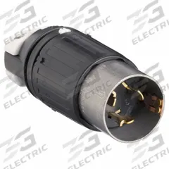 HUBBELL Locking Plug: Non-NEMA, Black/White, 250V DC/600V AC, 50 A, 3 Pole, 4 Blade (MPN HBL3765C). Key specifications — Brand: HUBBELL.