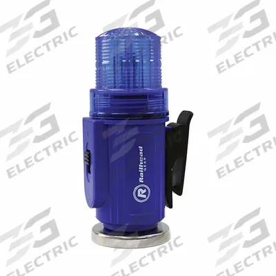 RAILHEAD GEAR Strobe Light: Strobe, Blue, 2 in Overall Wd, 5 1/2 in Overall Ht, LED - Vehicle Flashing Beacons