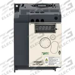 SCHNEIDER Variable Frequency Drive: In Phase Single, 200-240V AC, Out Phase Three, 2 hp, IP21, Black (MPN ATV12HU15M2). Key specifications — Style: Heat Sink; Color: Black/Blue/Gray; Output Voltage: 200-240V AC; Output Phase: Three.