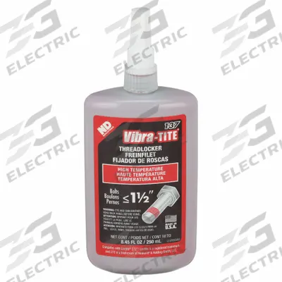 VIBRA-TITE High-Strength Threadlocker: 137, Red, High-Temp Resistant, 8.45 fl oz, Bottle - High-Strength Threadlockers (Red)