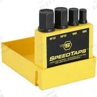 SPEEDTAPS Impact Tap Set: 4 Pc, M10x1.5 Metric/M12x1.75 Metric/M6x1 Metric/M8x1.25 Metric, H2 / 6H (MPN SPDTPSM4X5). Key specifications — attr1300563: (4) Pieces; attr1300542: SPEEDTAPS; attr1300574: H2 / 6H.