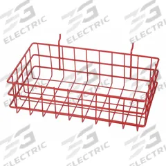 MARLIN STEEL WIRE PRODUCTS Storage Basket: Display Basket, Steel, Powder Coated, Red (MPN 923-05)