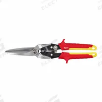 MILWAUKEE Aviation Snip: Straight, 12 in Overall Lg, 3 in Cutting Lg, Steel, TPR, TPR (MPN 48-22-4567). Key specifications — attr308531: TPR; attr308530: Steel; attr308532: TPR; attr308533: No; attr308535: Metal; attr308546: Straight; attr324897: MILWAUKEE.