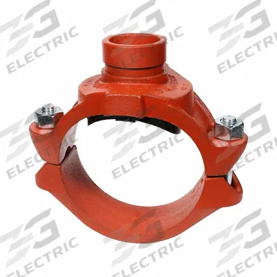 GRUVLOK Clamp Coupling: Bolted Clamp Tee, 5 in x 5 in x 3 in, Ductile Iron, EPDM Seal - Outlet Pipe Clamps