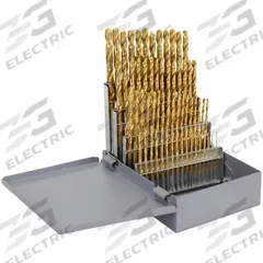 CHICAGO-LATROBE Jobber Length Drill Bit Set: 60 Pc, #60 to #1, 135° Split Point, TiN-Coated HSS (MPN 41802). Key specifications — attr1236168: Metal Index; attr1236199: NAS 907 Type B.