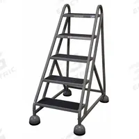 COTTERMAN Rolling Ladder: 3.8 ft Platform Ht, Assembled, Steel, Wt-Actuated Auto-Lock, Ribbed (MPN ST-500 A2 C1 P5). Key specifications — Includes Handrails: Handrails Not Included; Material: Steel; Brand: COTTERMAN; Color: Gray.