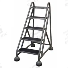COTTERMAN Rolling Ladder: 3.8 ft Platform Ht, Assembled, Steel, Wt-Actuated Auto-Lock, Ribbed (MPN ST-500 A2 C1 P5). Key specifications — Includes Handrails: Handrails Not Included; Material: Steel; Brand: COTTERMAN; Color: Gray.