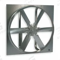 Exhaust Fan: 36 in Blade, For 10,484 cfm to 17,407 cfm Air Flow (Dependent on Motor) (MPN 1WDC2). Key specifications — Frame Finish: Zinc-Plated; Assembled: Unassembled; Brand: DAYTON; Frame Material: Steel; Guard Type: None; Method of Construction: Stamped; Guard Type_Subheads: Without Intake Guards.